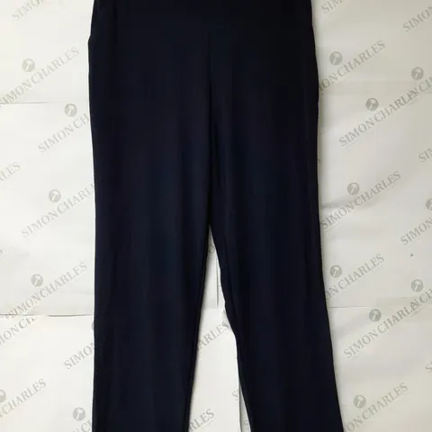 KIM & CO LADIES WIDE LEG TROUSERS NAVY BLUE SIZE M