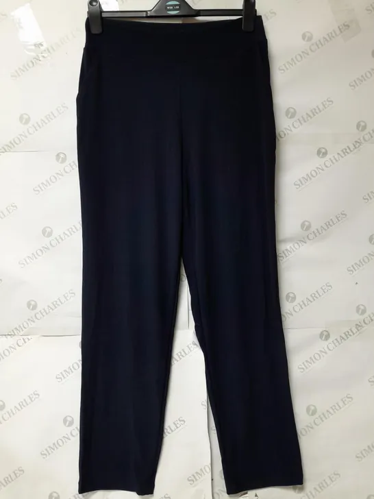 KIM & CO LADIES WIDE LEG TROUSERS NAVY BLUE SIZE M