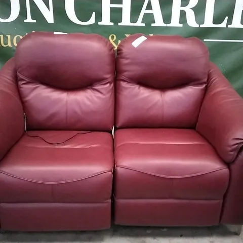 QUALITY BRITISH DESIGNER G PLAN MANUFACTURED JACKSON 2 SEATER ELECTRIC RECLINER DBL SOFA - CAPRI CLARET LEATHER