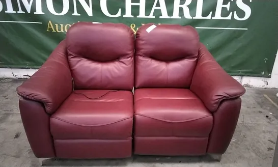 QUALITY BRITISH DESIGNER G PLAN MANUFACTURED JACKSON 2 SEATER ELECTRIC RECLINER DBL SOFA - CAPRI CLARET LEATHER