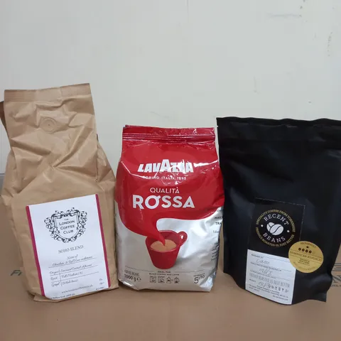 LOT OF 6 ASSORTED COFFEE BEANS AND GROUND COFFEE TO IN LAVAZZA