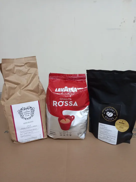 LOT OF 6 ASSORTED COFFEE BEANS AND GROUND COFFEE TO IN LAVAZZA