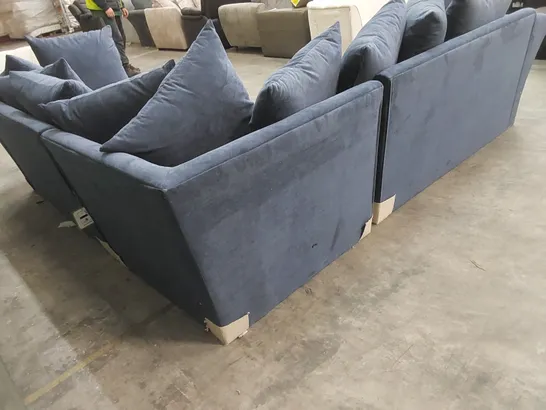 DURY GRACELANDS FABRIC UPHOLSTERED CORNER SOFA - BLUE