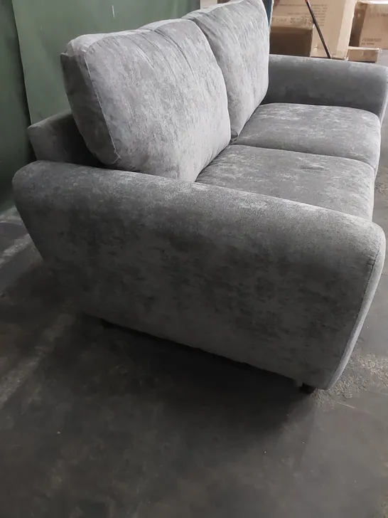 DESIGNER SHAY 3 SEATER FABRIC UPHOLSTERED SOFA - GREY