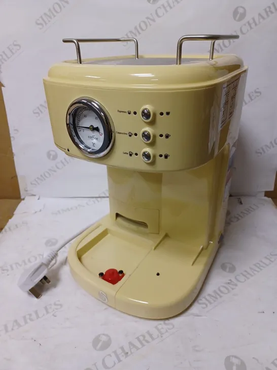 SWAN RETRO CREAM ESPRESSO COFFEE MACHINE 