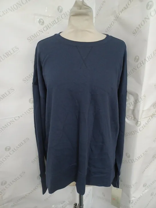 SWEATY BETTY AFTER CLASS LONGLINE SWEATSHIRT IN NAVY BLUE SIZE M 