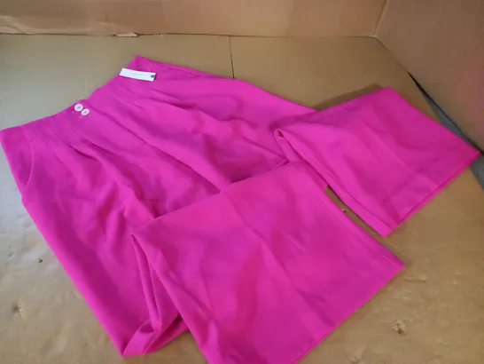 ANTHROPOLOGIE PINK WIDE LEG TROUSERS - UK 12