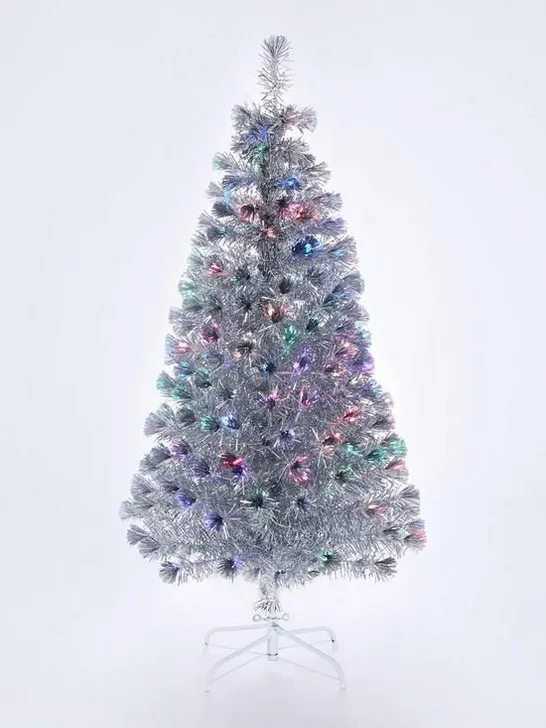 BOXED 5FT SILVER FIBRE OPTIC TREE - COLLECTION ONLY RRP £64.99