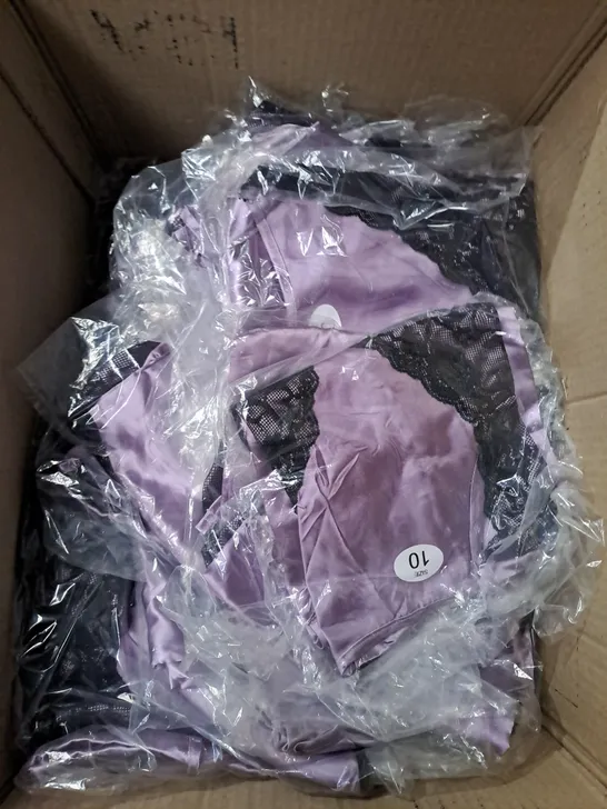 BOX OF APPROX 30 ASSORTED PURPLE LONG NIGHTIES - SIZES VARY 