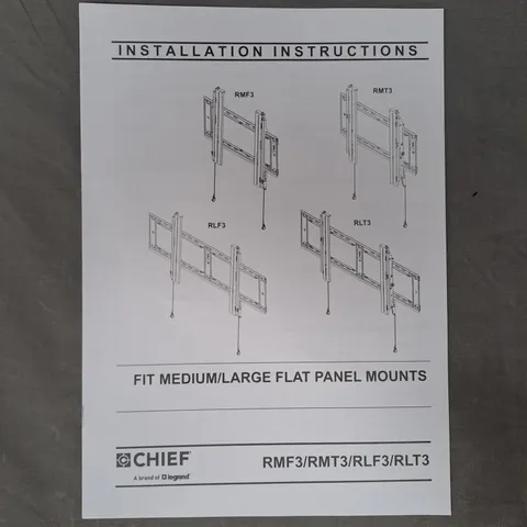 BOXED CHIEF RLF3 UNIVERSAL FIXED WALL MOUNT - COLLECTION ONLY