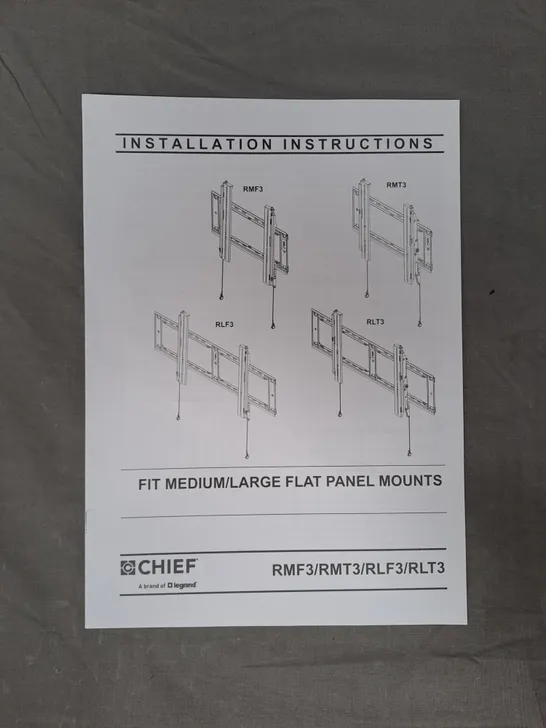 BOXED CHIEF RLF3 UNIVERSAL FIXED WALL MOUNT - COLLECTION ONLY