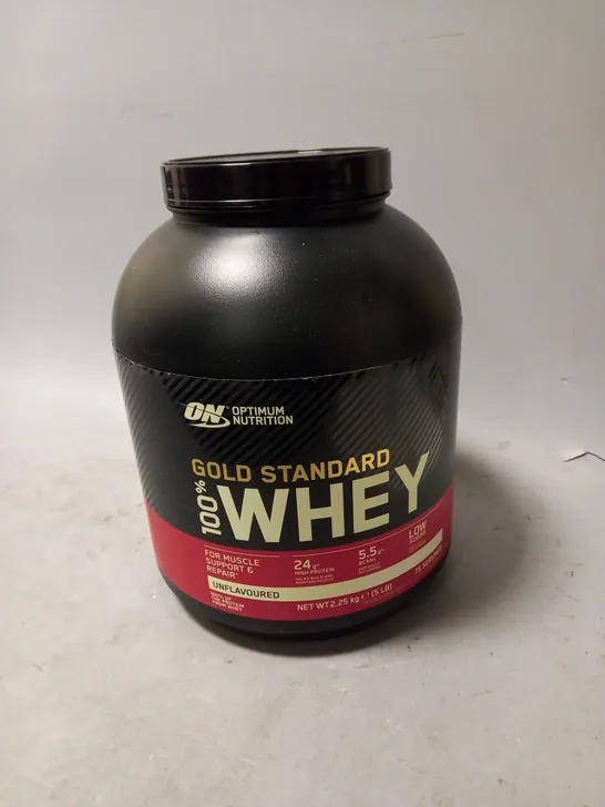 SEALED OPTIMUM NUTRITION GOLD STANDARD WHEY - UNFLAVOURED - 2.25KG 