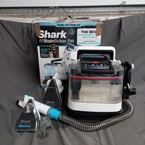 BOXED SHARK STAIN STRIKER PET CARPET VACUUM CLEANER