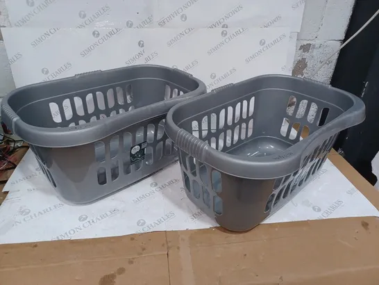 SET OF 2 WHAM CASA HIPSTER SILVER LAUNDRY BASKETS