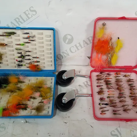 LOT OF APPROXIMATELY 10 ASSORTED HOUSEHOLD ITEMS TO INCLUDE FISHING LURES, CASTOR WHEELS, ETC