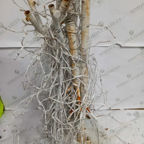 DESIGNER 7FT WHITE BIRCH TREE BRIGHT WHITE LED