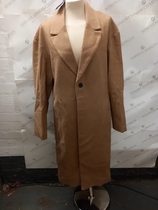 NEW LOOK CROMBIE LONGLINE COAT - S