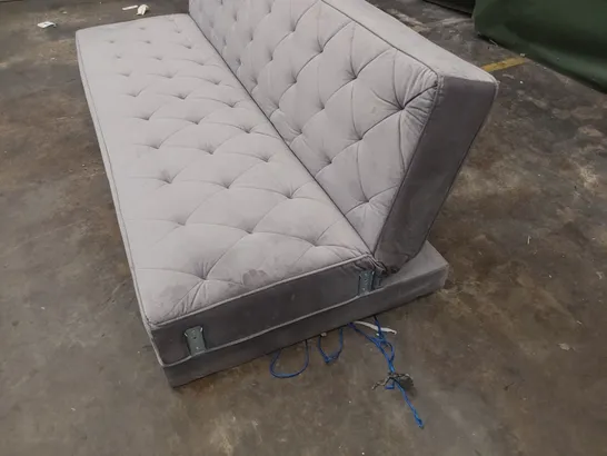 DESIGNER CLICK CLACK SOFA BED GREY FABRIC