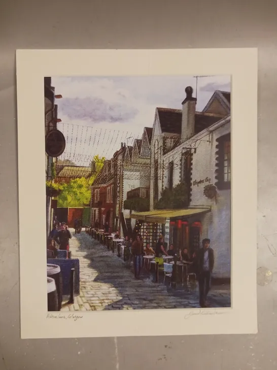 DAVID RICHARDSON SIGNED ASHTON LANE GLASGOW ART PRINT