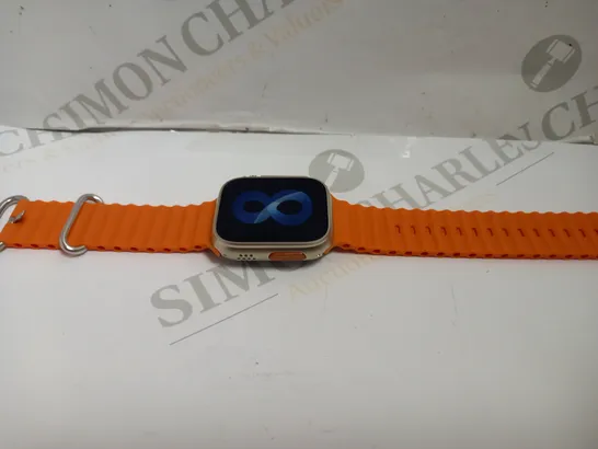 SMART WATCH8 ULTRA WITH ORANGE RUBBER STRAPS