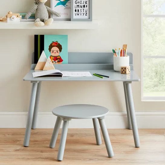 BOXED - DESK AND STOOL SET GREY