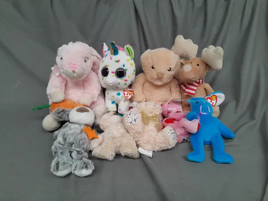 BOX OF ASSORTED PLUSH SOFT TEDDIES