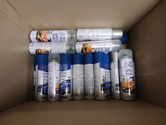 LOT OF APPROX. 25 AUTO EXTREME SPRAY PAINT. VARIOUS COLOURS AND FINISHES 250ML