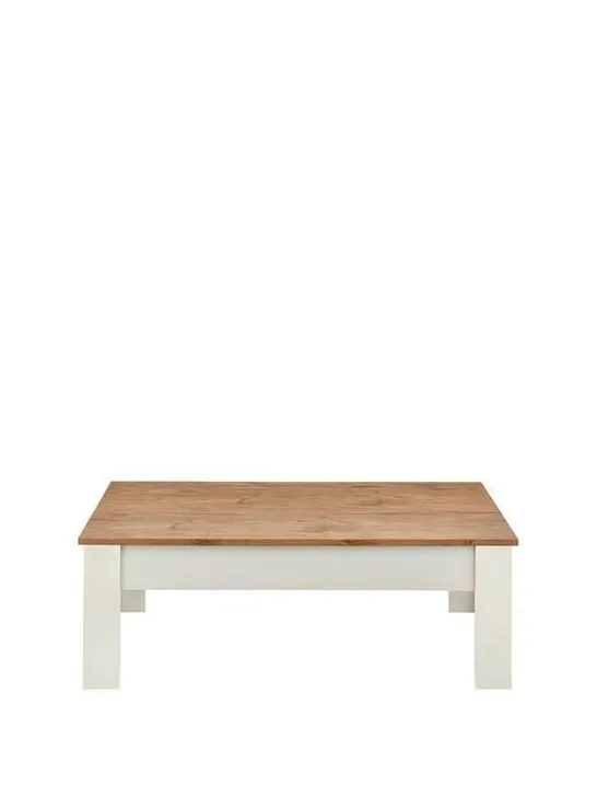 BOXED GRADE 1 WILTSHIRE LIFT UP COFFEE TABLE CREAM/OAK (1 BOX) RRP £149.99