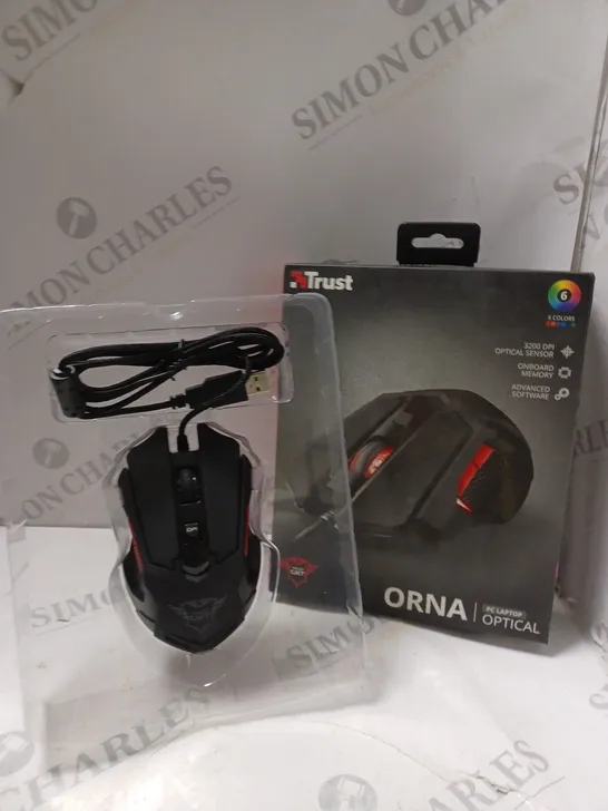 BOXED TRUST ORNA WIRED OPTICAL GAMING MOUSE 