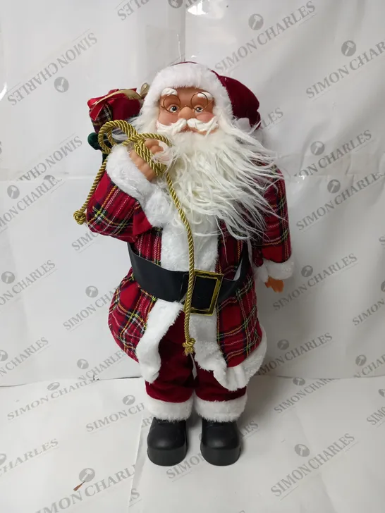 BOXED FESTIVE PRE LIT SANTA TRADITIONAL 63CM 