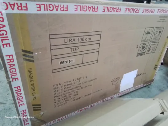 BOXED LIRA EXTENDING DINING TABLE 100CM - WHITE (ONLY BOX 1 OF 2)