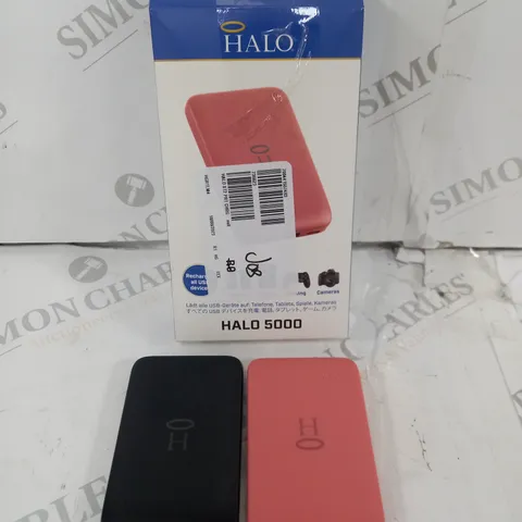 BOXED HALO SET OF 2 5000MAH PORTABLE CHARGERS