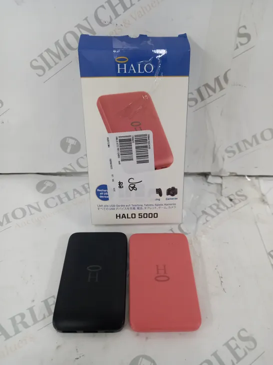 BOXED HALO SET OF 2 5000MAH PORTABLE CHARGERS