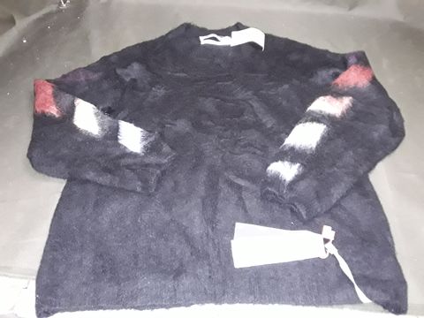 OFF WHITE KNITTED JUMPER IN BLACK - SIZE UNSPECIFIED 