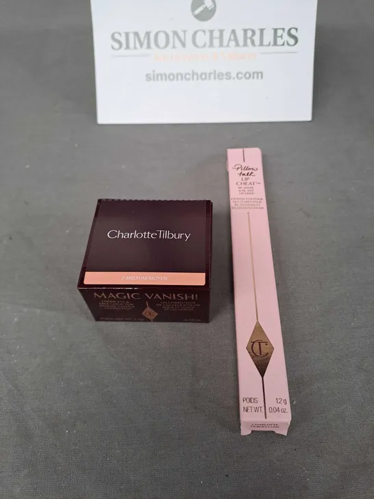 CHARLOTTE TILBURY LOT OF 2 COSMETIC PRODUCTS TO INCLUDE - PILLOW TALK LIP LINER AND UNDER EYE COLOUR CORRECTOR