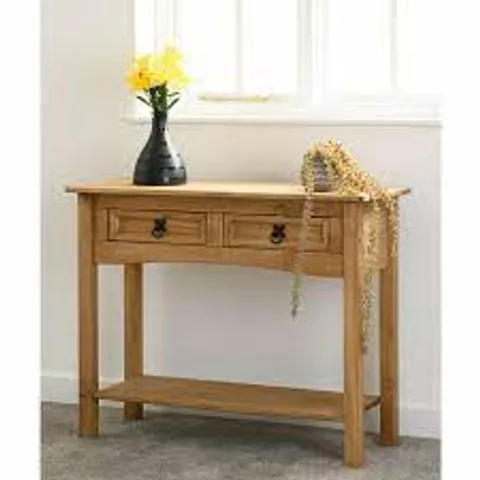 BOXED CORONA 2 DRAWER CONSOLE TABLE 