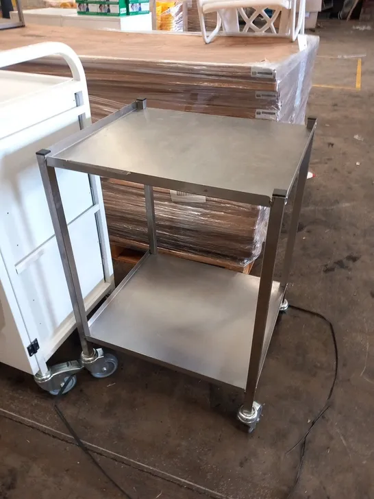 STAINLESS STEEL 2 TIER EQUIPMENT TROLLEY