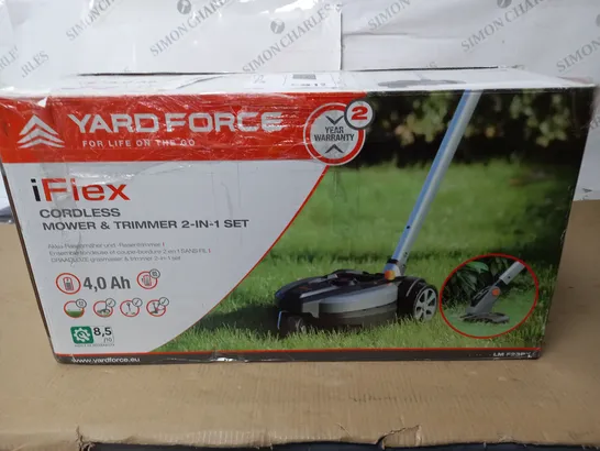 BOXED YARD FORCE IFLEX 12V MOWER & GRASS TRIMMER