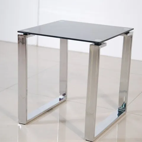 BOXED ZEUS END TABLE - BLACK GLASS (1 BOX)