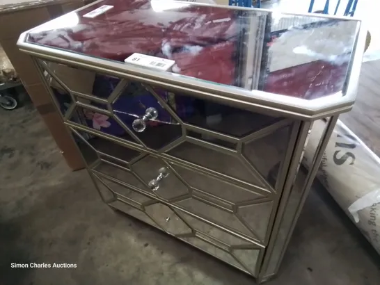 DESIGNER MIRRORED THREE DRAWER CHEST