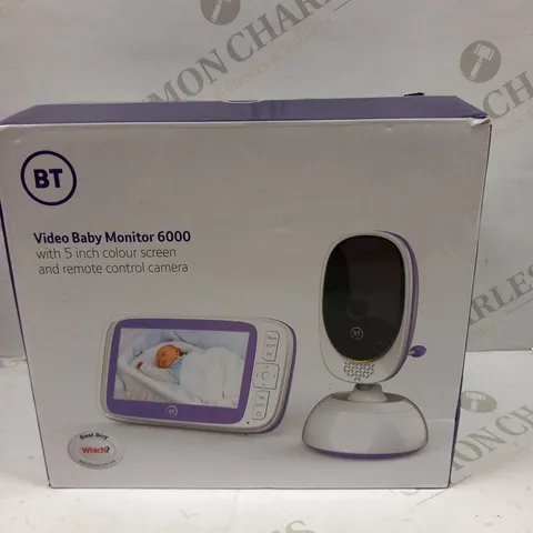 BOXED BT VIDEO BABY MONITOR WITH 5" COLOUR SCREEN AND REMOTE CONTROL CAMERA