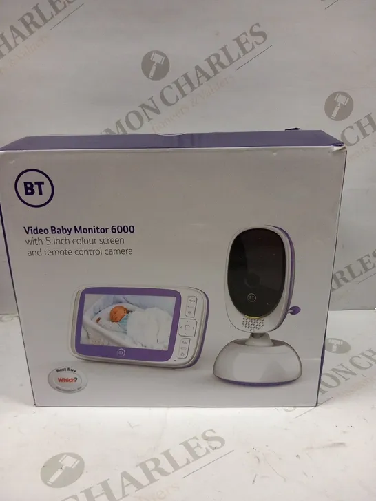 BOXED BT VIDEO BABY MONITOR WITH 5" COLOUR SCREEN AND REMOTE CONTROL CAMERA