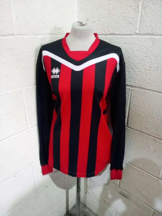 NINE BRAND NEW ERREA ALBEN MAGLIA NERO ROSSO BLACK AND RED STRIPED FOOTBALL SHIRTS SIZE XXL