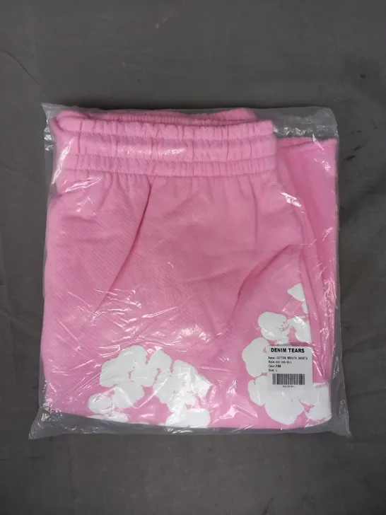 DENIM TEARS COTTON WREATH SHORTS IN PINK SIZE LARGE