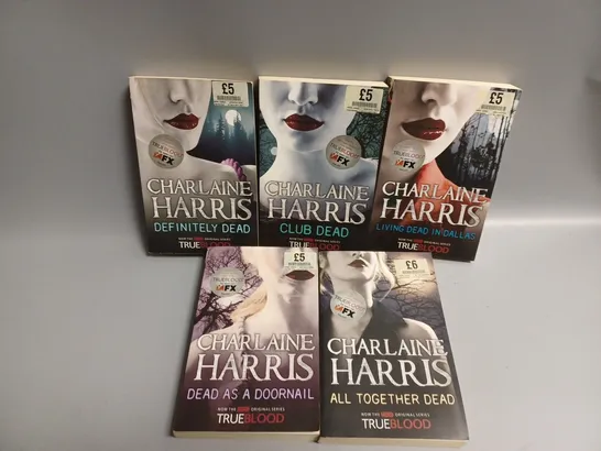 7 ASSORTED BOOKS TO INCLUDE KYLIE LA LA LA AND LIVING DEAD IN DALLAS BY CHARLAINE HARRIS 