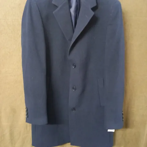 BRAND NEW MOSES KUSHNER 100% WOOL BUTTON FRONT COAT IN DARK BLUE - M