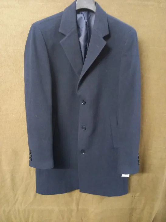 BRAND NEW MOSES KUSHNER 100% WOOL BUTTON FRONT COAT IN DARK BLUE - M