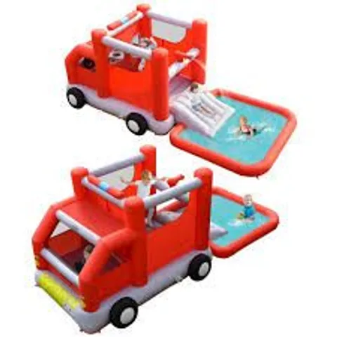 BOXED COSTWAY FIRE TRUCK THEMED INFLATABLE CASTLE WATER PARK KIDS BOUNCE HOUSE 