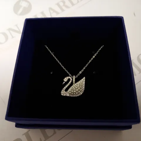 SWAROVSKI SILVER/PEARL SWAN NECKLACE 