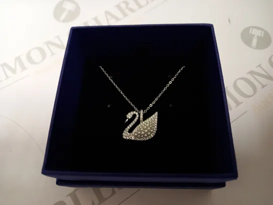 SWAROVSKI SILVER/PEARL SWAN NECKLACE 